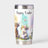 シックなブラシストロークイースターハイランドカウズ20oz 保温保冷タンブラー (正面)