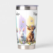 シックなブラシストロークイースターハイランドカウズ20oz 保温保冷タンブラー (左面)