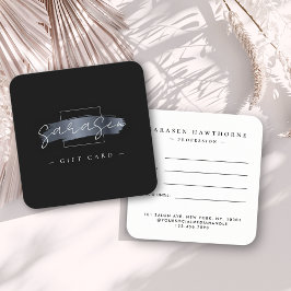 シックなブラシストロークエレガントブラックギフト証明書