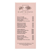 シックなブラシストロークサロン価格リストサービモダンス ラックカード (正面)