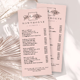 シックなブラシストロークサロン価格リストサービモダンス ラックカード