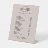 シックなブラシストロークサロン価格リストサービモダンス 台座サイン (正面)