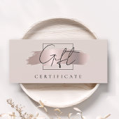 シックなブラシストロークバラ金ゴールドギフト証明書カード