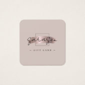 シックなブラシストロークバラ金ゴールドギフト証明書カード (正面)