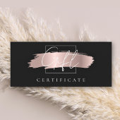 シックなブラシストロークバラ金ゴールドブラックギフト証明書