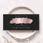 シックなブラシストロークバラ金ゴールドブラックギフト証明書