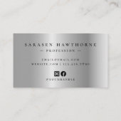シックなブラシストロークフェイクシルバーブエレガントラック 名刺 (裏面)
