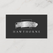 シックなブラシストロークフェイクシルバーブエレガントラック 名刺 (正面)