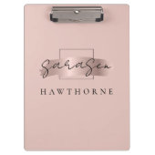 シックなブラシストロークフェイクバラ金ゴールドモノグラエレガントム クリップボード (正面)