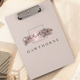 シックなブラシストロークフェイクバラ金ゴールドモノグラエレガントム クリップボード