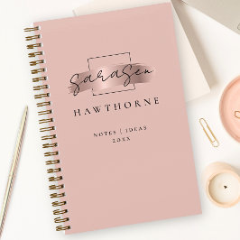 シックなブラシストロークフェイクバラ金ゴールドモノグラエレガントム ノートブック