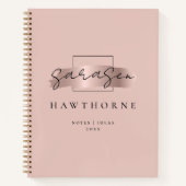 シックなブラシストロークフェイクバラ金ゴールドモノグラエレガントム ノートブック (正面)