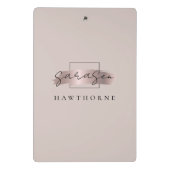 シックなブラシストロークフェイクバラ金ゴールドモノグラエレガントム ミニクリップボード (裏面)