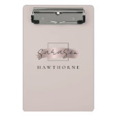 シックなブラシストロークフェイクバラ金ゴールドモノグラエレガントム ミニクリップボード (正面)