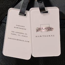 シックなブラシストロークフェイクバラ金ゴールドモノグラエレガントム ラゲッジタグ