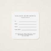 シックなブラシストローク黒フェイク銀ギフトカード (裏面)