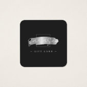 シックなブラシストローク黒フェイク銀ギフトカード (正面)