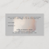 シックなブラシストローク |グレーフェイクのバラ金ゴールド 紹介カード (裏面)