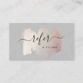 シックなブラシストローク |グレーフェイクのバラ金ゴールド 紹介カード (正面)