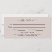 シックなブラシストローク |バラ金ゴールドギフト券 (裏面)