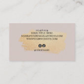 シックなブラシストローク – フェイクバラ金ゴールドオン中性バラ 名刺 (裏面)