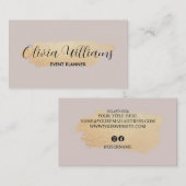 シックなブラシストローク – フェイクバラ金ゴールドオン中性バラ 名刺 (正面/裏面)