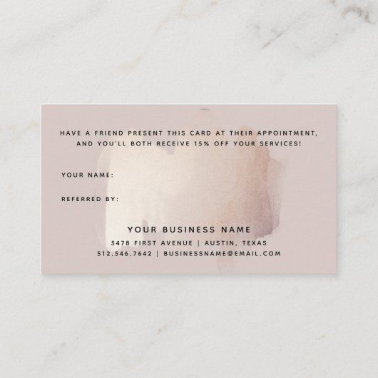 シックなブラシストローク |中性フェイクバラのバラ金ゴールド 紹介カード (裏面)