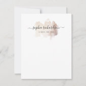 シックなブラシストローク |白フェイクのバラ金ゴールド ノートカード (正面)