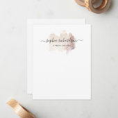 シックなブラシストローク |白フェイクのバラ金ゴールド ノートカード (正面/裏面インサイチュ)