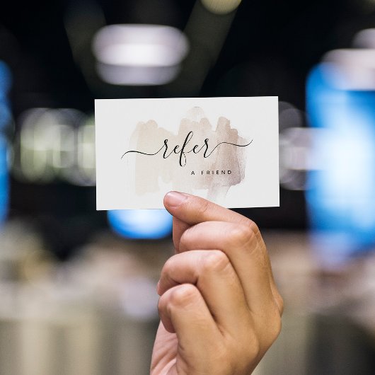 シックなブラシストローク |白フェイクのバラ金ゴールド 紹介カード