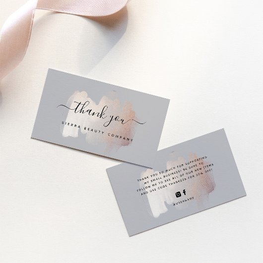 シックなブラシストローク | Small Businessありがとうございました 名刺