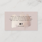 シックなブラシストローク | Small Businessありがとうございました 名刺 (裏面)