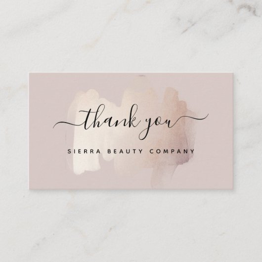 シックなブラシストローク | Small Businessありがとうございました 名刺 (正面)