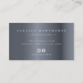 シックなブラシフェイクストロークダークシルバーエレガントブラック 名刺 (裏面)