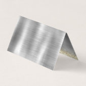 シックなブラシ仕上げメタルシルバー金ゴールドフェイクグリッター 名刺 (裏面)