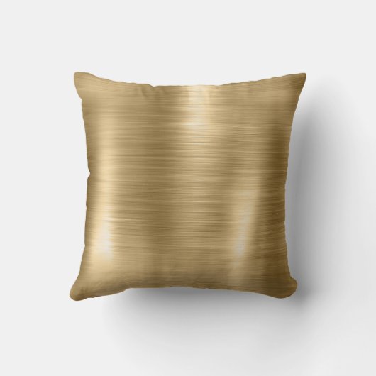 シックなブラシ仕上げ金属金ゴールド銀フェイクグリッター クッション (裏面)