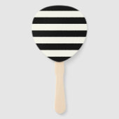 シックなブラックとアイボリーストライプのカスタムの結婚スクリプト ハンドファン (裏面)