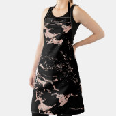 シックなブラックとバラゴールドフォイルマーブル エプロン (インサイチュ)