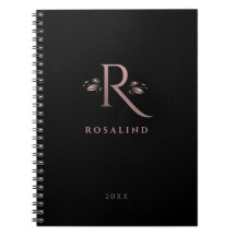 シックなブラックとフェイクバラ金ゴールドRレターモノグラム