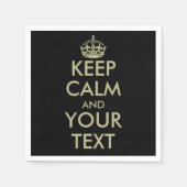 シックなブラックとフェイク金ゴールドの保穏やかな紙ナプキン スタンダードカクテルナプキン (正面)