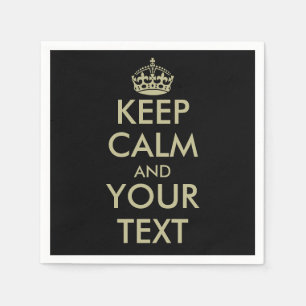 シックなブラックとフェイク金ゴールドの保穏やかな紙ナプキン スタンダードカクテルナプキン