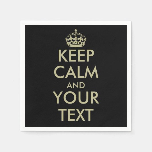 シックなブラックとフェイク金ゴールドの保穏やかな紙ナプキン スタンダードカクテルナプキン (正面)
