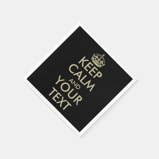 シックなブラックとフェイク金ゴールドの保穏やかな紙ナプキン スタンダードカクテルナプキン (角)