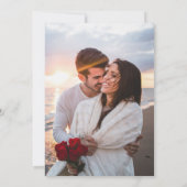 シックなブラックと金ゴールドのグリッタースクリプトの結婚写真 招待状 (裏面)