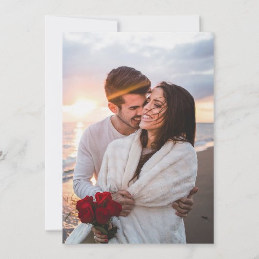 シックなブラックと金ゴールドのグリッタースクリプトの結婚写真 招待状 (裏面)