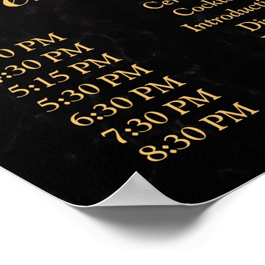 シックなブラックと金ゴールドの幾何学模様の順序 ポスター (角)