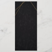 シックなブラックと金ゴールドジオメトリック結婚フレームのメニュー プログラム (裏面)