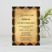 シックなブラックと金ゴールドバチェロレッテ 招待状 (スタンド正面)