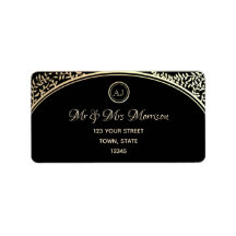 シックなブラックと金ゴールド差出人住所