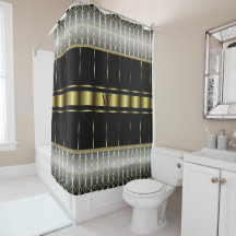 シックなブラックと金ゴールド幾何モノグラムの的